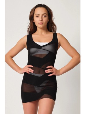 Liyuza Siyah Mı Emay 2934 Toparlayıcı Elbise Lazer Korse