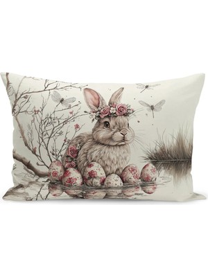 Bertille Home Ilkbahar Serisi Çift Tarafı Dijital Baskılı Kırlent Kılıfı (Spring Easter Paskalya)