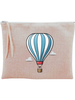 Özgürce Renkli Uçan Balon Temalı Şık Makyaj Çantası, Pratik ve Havalı Tasarım