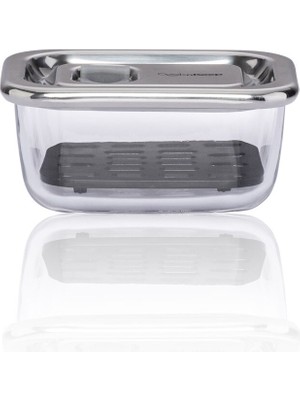 Feyza Design Pratik Vakumlu Cam Saklama Kabı, Küçük Boy, Dayanıklı ve Şık Tasarım