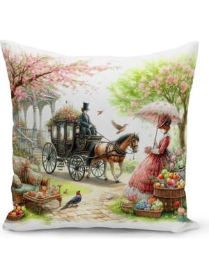 Bertille Home Ilkbahar Serisi Çift Tarafı Dijital Baskılı Kırlent Kılıfı (Spring Easter Paskalya)
