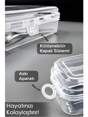 A&A 6'lı Çatal Bıçak Kaşık Takımı Saklama Kutusu Seti Çeyizlik Organizer Düzenleyici Saklama Kabi