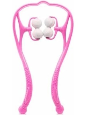 Akinco Boyun Bacak Ayak Bel Masaj Aleti Çok Fonksiyonlu Manuel 4 Tekerlekli - Pembe