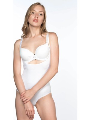 Liyuza Beyaz Mı Emay 2023 Göğsü Açık Body Korse
