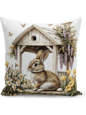 Bertille Home Ilkbahar Serisi Çift Tarafı Dijital Baskılı Kırlent Kılıfı (Spring Easter Paskalya)