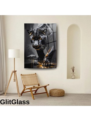 Glitglass Cam Tablo - Gecenin Gücü: Siyah Panterin Sessiz Adımları