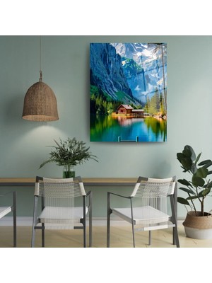 Glitglass Cam Tablo – Dağ Evinin Huzur Veren Manzarası