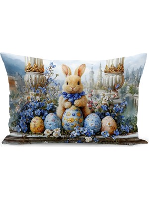 Bertille Home Ilkbahar Serisi Çift Tarafı Dijital Baskılı Kırlent Kılıfı (Spring Easter Paskalya)