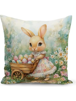Bertille Home Ilkbahar Serisi Çift Tarafı Dijital Baskılı Kırlent Kılıfı (Spring Easter Paskalya)