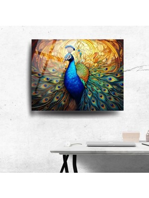 Glitglass Cam Tablo Hareket Halindeki Zarafet: Tavus Kuşu