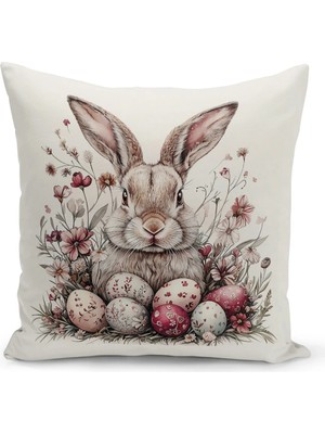Bertille Home Ilkbahar Serisi Çift Tarafı Dijital Baskılı Kırlent Kılıfı (Spring Easter Paskalya)