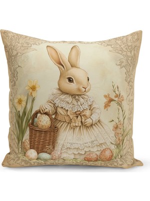 Bertille Home Ilkbahar Serisi Çift Tarafı Dijital Baskılı Kırlent Kılıfı (Spring Easter Paskalya)