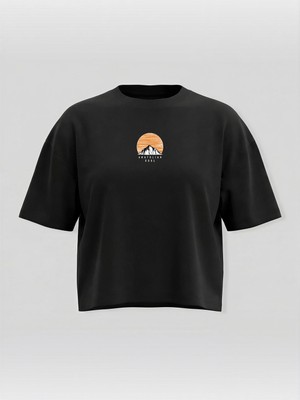 Broco Kadın Oversize Yumuşak Kumaş Anatolian Soul Ver.2 Crop T-Shirt