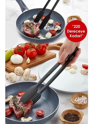 Akinco Maşa - 220 Dereceye Kadar Dayanıklı Yanmaz - Yapışmaz Plastik Izgara Maşası 30 cm