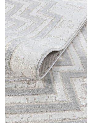 Badelya Home Elina Krem Gri 7104 Modern Desen Doğal Taban Tozumaz Salon Koridor Mutfak Çocuk Oturma Odası Halı Yolluk