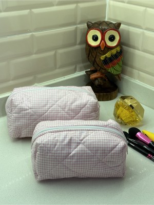 Özgürce Renkli Çiçekli Pötikareli Makyaj Çantası Organizer El Çantası