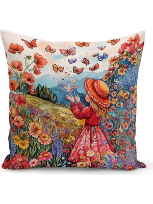 Bertille Home Ilkbahar Serisi Çift Tarafı Dijital Baskılı Kırlent Kılıfı (Spring Easter Paskalya)