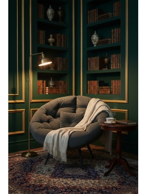 AVYNA Palace Luxury Edition Tekli Koltuk Berjer Tv & Dinlenme Koltuğu | Ergonomik ve Şık Tasarım - Füme