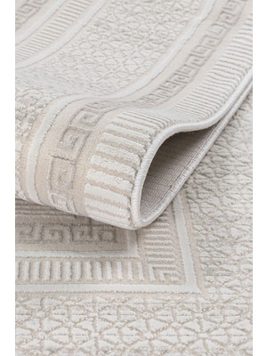 Badelya Home Elina Krem 7109 Modern Doğal Taban Tozumaz Salon Koridor Mutfak Çocuk Oturma Odası Halı Yolluk