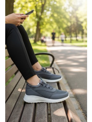 Enoch Kadın Esnek Yakalı Çorap Tipi Günlük Fileli Spor Ayakkabı