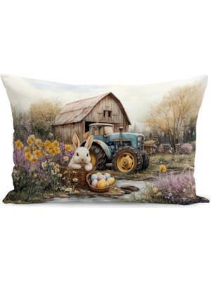 Bertille Home Ilkbahar Serisi Çift Tarafı Dijital Baskılı Kırlent Kılıfı (Spring Easter Paskalya)