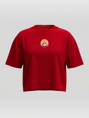 Broco Kadın Oversize Yumuşak Kumaş Anatolian Soul Ver.2 Crop T-Shirt