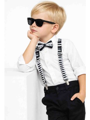 Algitsin O L A Çocuk Pantolon Askısı Papyon Seti -1,12 Yaş Unisex