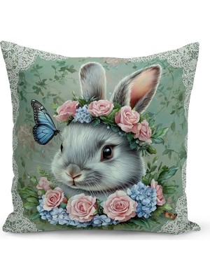 Bertille Home Ilkbahar Serisi Çift Tarafı Dijital Baskılı Kırlent Kılıfı (Spring Easter Paskalya)