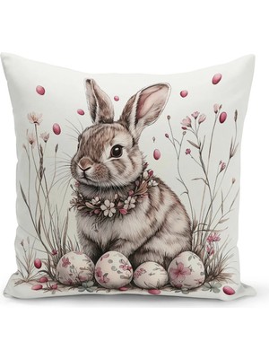 Bertille Home Ilkbahar Serisi Çift Tarafı Dijital Baskılı Kırlent Kılıfı (Spring Easter Paskalya)