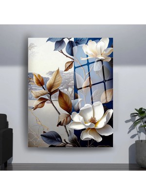 Glitglass Zarif Çiçek Desenli Cam Tablo - 4mm Temperli Cam