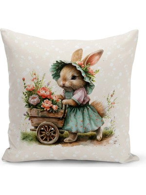 Bertille Home Ilkbahar Serisi Çift Tarafı Dijital Baskılı Kırlent Kılıfı (Spring Easter Paskalya)