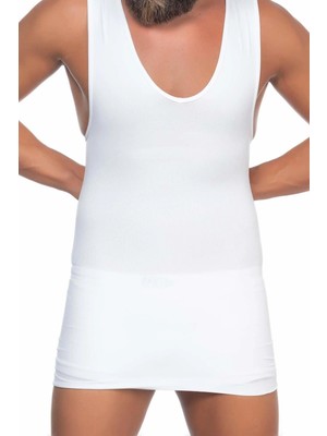 Liyuza Beyaz Mı Emay E1003 V Yaka Erkek Korse Atlet