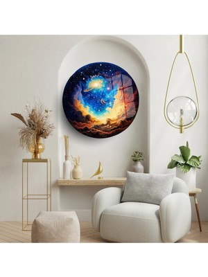 Glitglass Cam Tablo: Kozmik Manzara ile Modern Dekorasyon