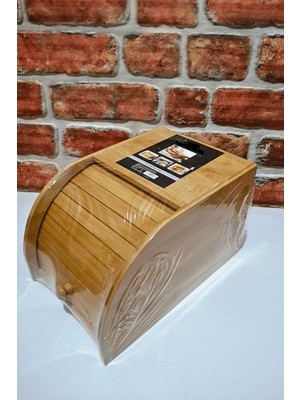Feyza Design Şık ve Kullanışlı Bambu Ekmek Kutusu, 20X30X18 Cm, Mutfağınıza Şıklık Katar