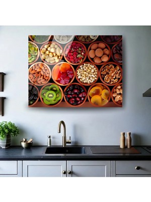 Glitglass Meyve ve Kuruyemiş Temalı Mutfak Cam Tablo