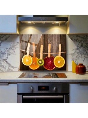 Glitglass Mutfak Için Kuru Meyve Temalı Cam Tablo