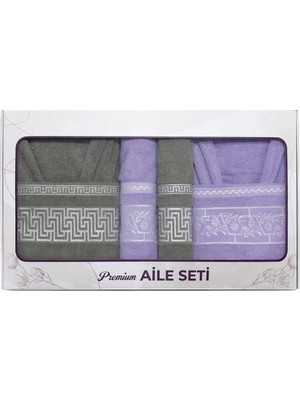 6 Parça Aile Bornoz Seti – Yüksek Emici, Dayanıklı & Yumuşak Doku, %70 Pamuk %30 Polyester