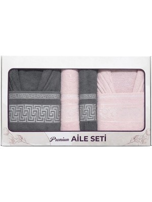 6 Parça Aile Bornoz Seti – Yüksek Emici, Dayanıklı & Yumuşak Doku, %70 Pamuk %30 Polyester