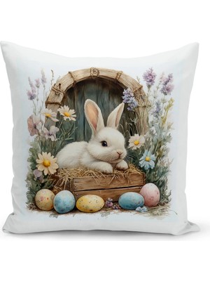 Bertille Home Ilkbahar Serisi Çift Tarafı Dijital Baskılı Kırlent Kılıfı (Spring Easter Paskalya)