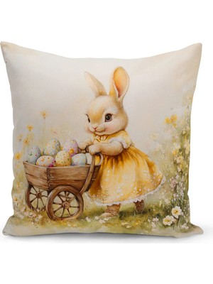 Bertille Home Ilkbahar Serisi Çift Tarafı Dijital Baskılı Kırlent Kılıfı (Spring Easter Paskalya)