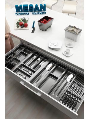 Feyza Design Çekmece Için Çok Amaçlı Plastik Kaşıklık ve Bıçaklık Modülü, 120'LI