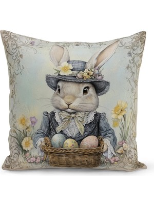 Bertille Home Ilkbahar Serisi Çift Tarafı Dijital Baskılı Kırlent Kılıfı (Spring Easter Paskalya)