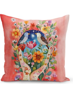 Bertille Home Ilkbahar Serisi Çift Tarafı Dijital Baskılı Kırlent Kılıfı (Spring Easter Paskalya)