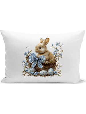 Bertille Home Ilkbahar Serisi Çift Tarafı Dijital Baskılı Kırlent Kılıfı (Spring Easter Paskalya)