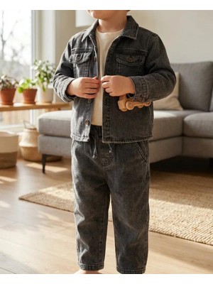 Tuffy Erkek Çocuk % 100 Pamuk Bayramlık Kot Takım 3’lü Set – Jean Ceket Tişört Pantolon Kombin