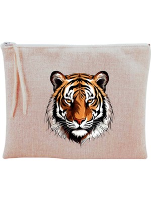 Özgürce Şık Kaplan Baskılı Makyaj Çantası, Pratik ve Hafif Tasarım