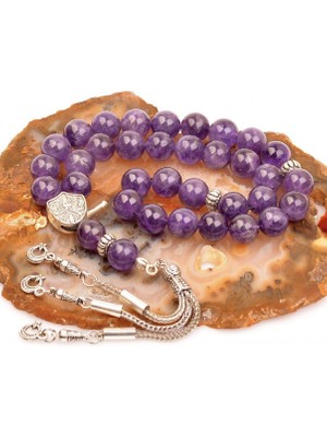 Taşmir Ametist Taşı 10 mm Doğal Taş Tesbih