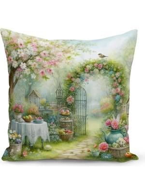 Bertille Home Ilkbahar Serisi Çift Tarafı Dijital Baskılı Kırlent Kılıfı (Spring Easter Paskalya)