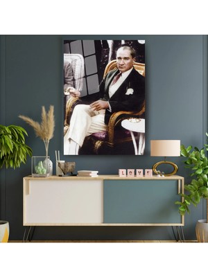 Glitglass Atatürk Cam Tablo - Dekoratif Duvar Tablosu (Şık ve Modern Tasarım)
