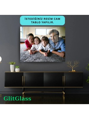 Glitglass Kişiye Özel Cam Tablo – Istediğiniz Fotoğrafla Hazırlanır (Aile, Kişisel, Özel Anılar)